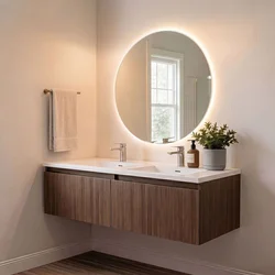 Skye Decor Set kupatilskog ormarića sa umivaonikom i ogledalom, 2 dela, Braon