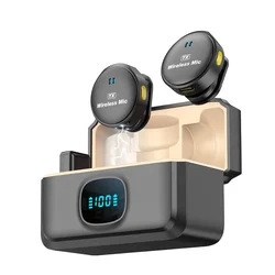 Techsuit - (2 kom) Lavalier Wireless uređaj sa iPhone Lightning priključkom Noise Reduction 2.0 - digitalni zaslon - crni