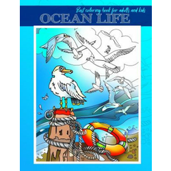 Ocean Life: Ocean Life: Best Coloring Book for Adults and Kids, Beautiful Sea Creatures for Stress Relief and Relaxation (24 Inspi