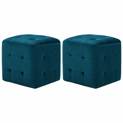 vidaXL Nočne omarice 2 kosa modre 30x30x30 cm žametno blago
