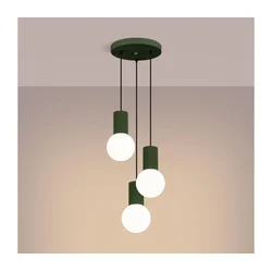 Sollux SL.1725 - Luster na sajli HALO 3xG9/8W/230V, prečnik 25 cm, zelene boje