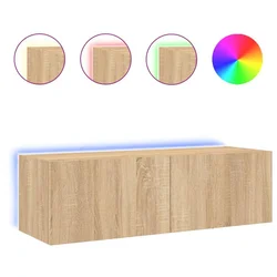 Zidni TV ormarić s LED svjetlima boja hrasta 100 x 35 x 31 cm