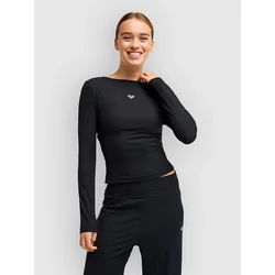 Roxy Rise & Vibe Rib Crossed Backls Long Sleeve T anthracite