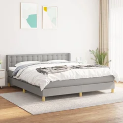 shumee Box spring postelja z vzmetnico svetlo siva 180x200 cm blago
