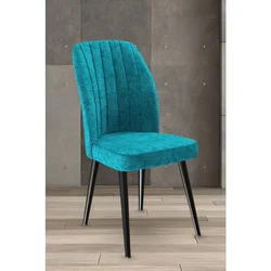 Hanah Home set trpezarijskih stolica Platinum 2 kom, tirkizna tkanina Jerry, crne metalne noge