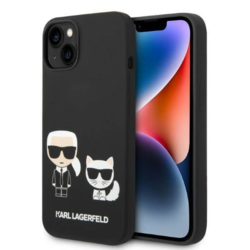 KARL LAGERFELD Futrola za iPhone 14 Black MagSafe Liquid Silicone Karl and Choupette