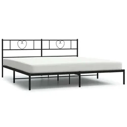 Vidaxl Kovinski posteljni okvir z vzglavjem črn 183x213 cm