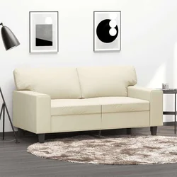Dvosjed od tkanine krem 120 cm od umjetne kože