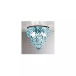 SIRU-Stropna lampa CLASSIC 3xE14/40W/230V prečnik 25 cm plava/crna venecijansko staklo