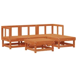 Set lounge namještaja za vrt 5 pcs Vosak Smeđa Masivna borovina