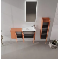 HANAH HOME Kupatilski ormarić sa umivaonikom i ogledalom (2 komada) Perla 110 347