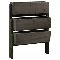 Den Zložljivo vrtno cvetlično korito sivo 60x14x75 cm les je