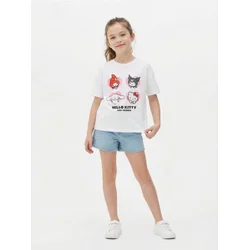 Sinsay - Pamučna majica sa printom Hello Kitty - belo