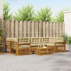 Set vanjskih sofa 7 pcs Prirodna i bež