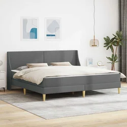 Okvir kreveta s madracem Tamno siva 180 x 200 cm tkanina