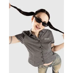 Empyre Alana Button Down Shirt grey plaid