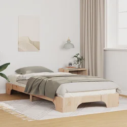 vidaXL Posteljni okvir Rjava 90 x 220 cm Trdna borovina