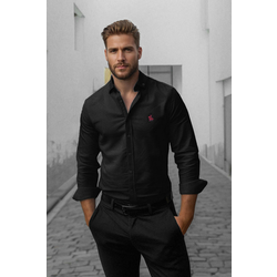Trendyol Black Regular Fit Embroidery Detail Smart Shirt