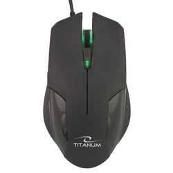 Titanum miš 6D Goblin, USB, optički, ge?merski, 6 tastera, potpuno ergonomski, crni, 2000 DPI, TM106