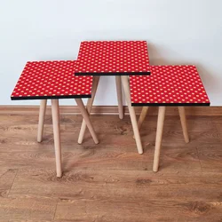 Hanah Home Set klub stočića 3Shp217, 3 komada, Šarena