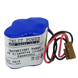 TELIT POWER Baterija Ge Fanuc CNC-PLC Litijum BR-2/3AGCT4A, 6 V, 2400 mAh