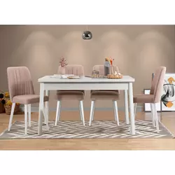 Hanah home Set trpezarijski sto i 4 trpezarijske stolice Costa Belo-Bež