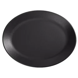 Oval plate, porcelain, 31cm, Seasons, Black - Porland