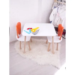 HANAH HOME Dečiji sto i stolica Bunny One Chair Set Orange White