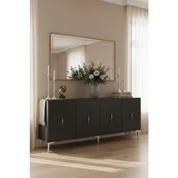 Hanah Home komoda Salkim 180, 180 cm, antracit / srebrna