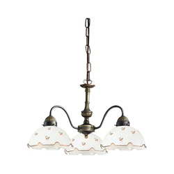 Kolarz 731.83.160 - Luster na lancu NONNA 3xE27/75W/230V, sa cvetnim motivom, roze-zlatna
