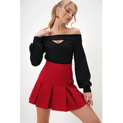 Trend Alacati Stili Ženska bluza dugih rukava Alc-X12948, Crna
