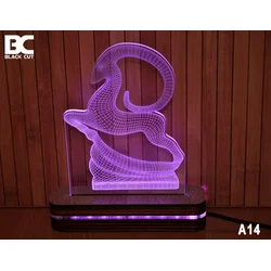 Black Cut 3D Lampa sa 9 različitih boja i daljinskim upravljačem - Divokoza ( A14 )