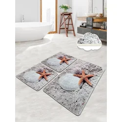 Lessentiel Maison Kupatilski otirač Starfish, 3 komada, Sivi