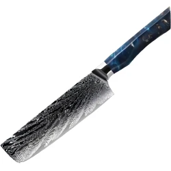 Damaskasti kuhinjski nož SE-37603 - Nakiri / Plava KP37603