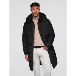 Ombre Mens quilted jacket with jacket cut - black