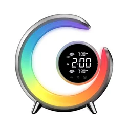 Immax 08985L-LED RGBW prigušiva stona lampa sa budilnikom LED/20W/5V USB srebrna