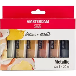 Set akrilnih boja AMSTERDAM dream and create Metallic 6 x 20 ml ()