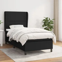 vidaXL Box spring postelja z vzmetnico črna 100x200 cm blago