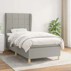 vidaXL Box spring postelja z vzmetnico svetlo siva 80x200 cm blago