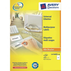 Avery-Zweckform Avery-Zweckform univerzalne etikete L4736REV-100 ( 45.7 mm x 21.2 mm ), bijele, 4800 kom.,