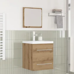 Set namještaja za kupaonicu 2 pcs Crni hrast Konstruirano drvo