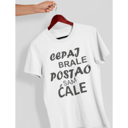 MAFIMI Muška majica Cepaj brale postao sam ćale, Bela