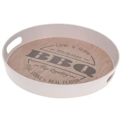 Excellent Houseware Okrogel pladenj za serviranje 30 cm BBQ