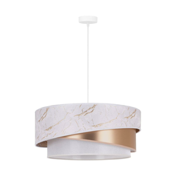 Duolla - Luster na sajli KOBO 1xE27/15W/230V prečnik 45 cm bela/roze zlato