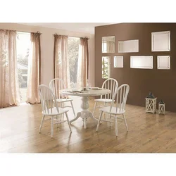 Hanah Home Trpezarijski sto i stolice Albero08, 120x75 cm, 4 stolice, Beli