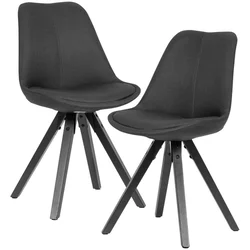 Bruxxi Jedilni stol Kelly (SET 2 kosa), tekstil, antracit
