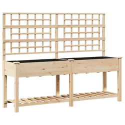 Vrtna saksija Bež 203,5 x 54 x 152,5 cm Čvrsto drvo jele