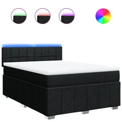 Vidaxl Box spring posteljni z vzmetnico črn 140x190 cm blago