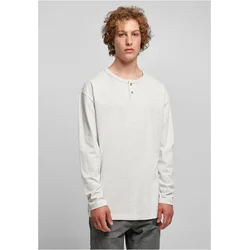 Eco-friendly Oversized Henley Long Sleeve Light Grey