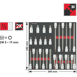 Vigor Unutarnji šesterokutni bit-nasadni ključ 30-dijelni set 1/2 (12.5 mm) Vigor V2022